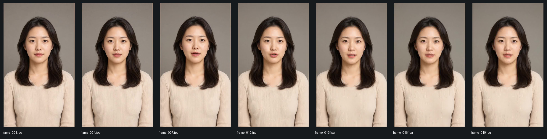 Realistic S01 5-second contact sheet