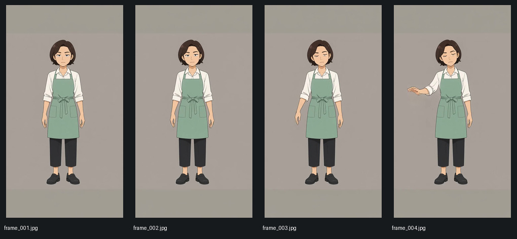 VG-1 Wan full-frame I2V contact sheet