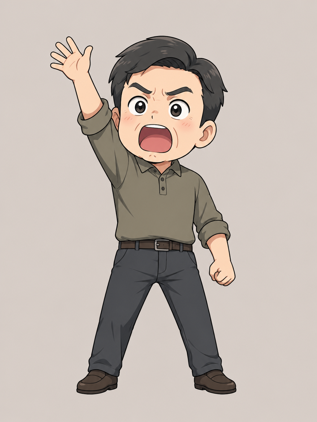B · 중년 남성 · 극단 반응